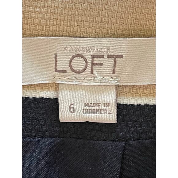 Ann Taylor Loft Black and Tan/Beige/Khaki Striped Skirt Size 6 - Picture 5 of 7